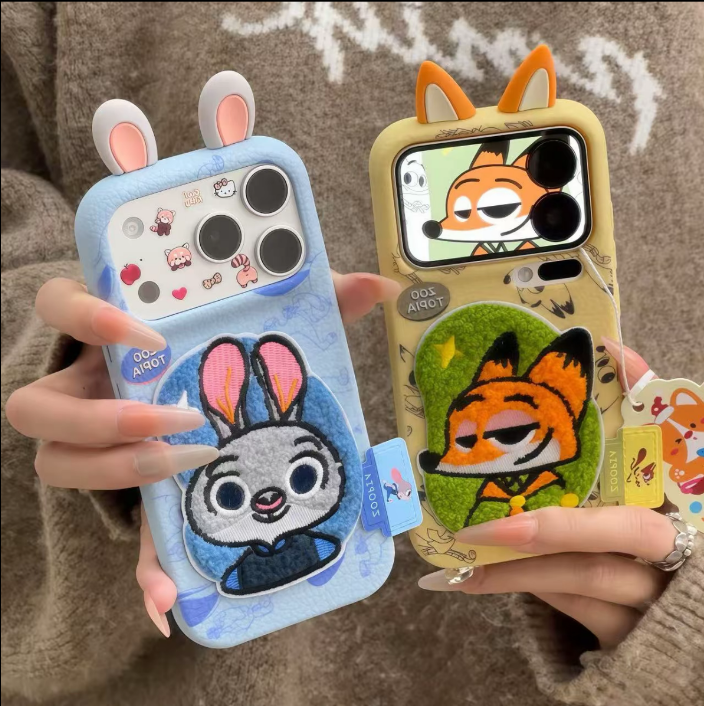 3D Cartoon Embroidered Collage Phone Case