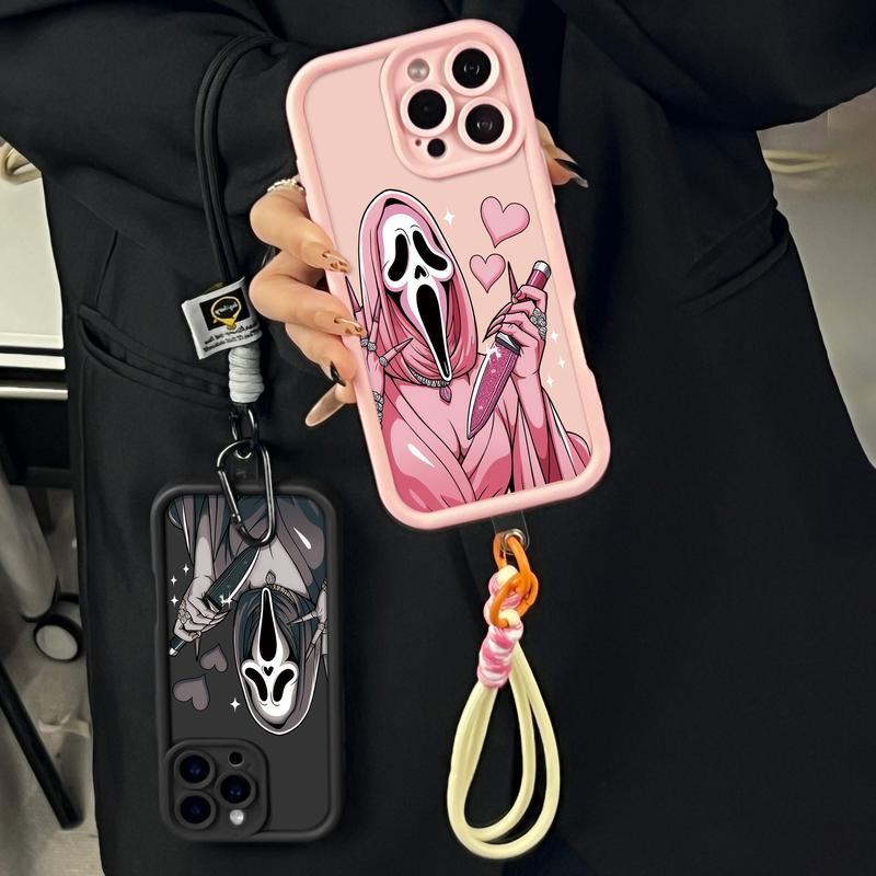 Halloween pink skull phone case