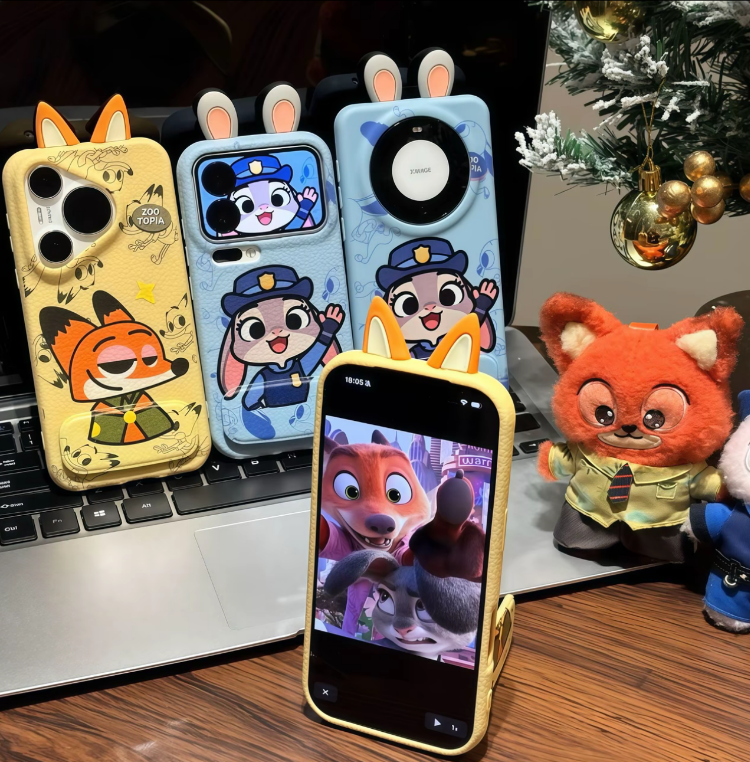 3D Leather Cartoon Ear Phone Case