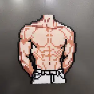 Funny Muscle Man Pixel Fridge Magnet