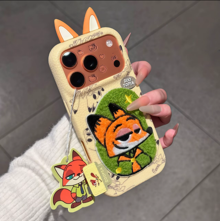 3D Cartoon Embroidered Collage Phone Case