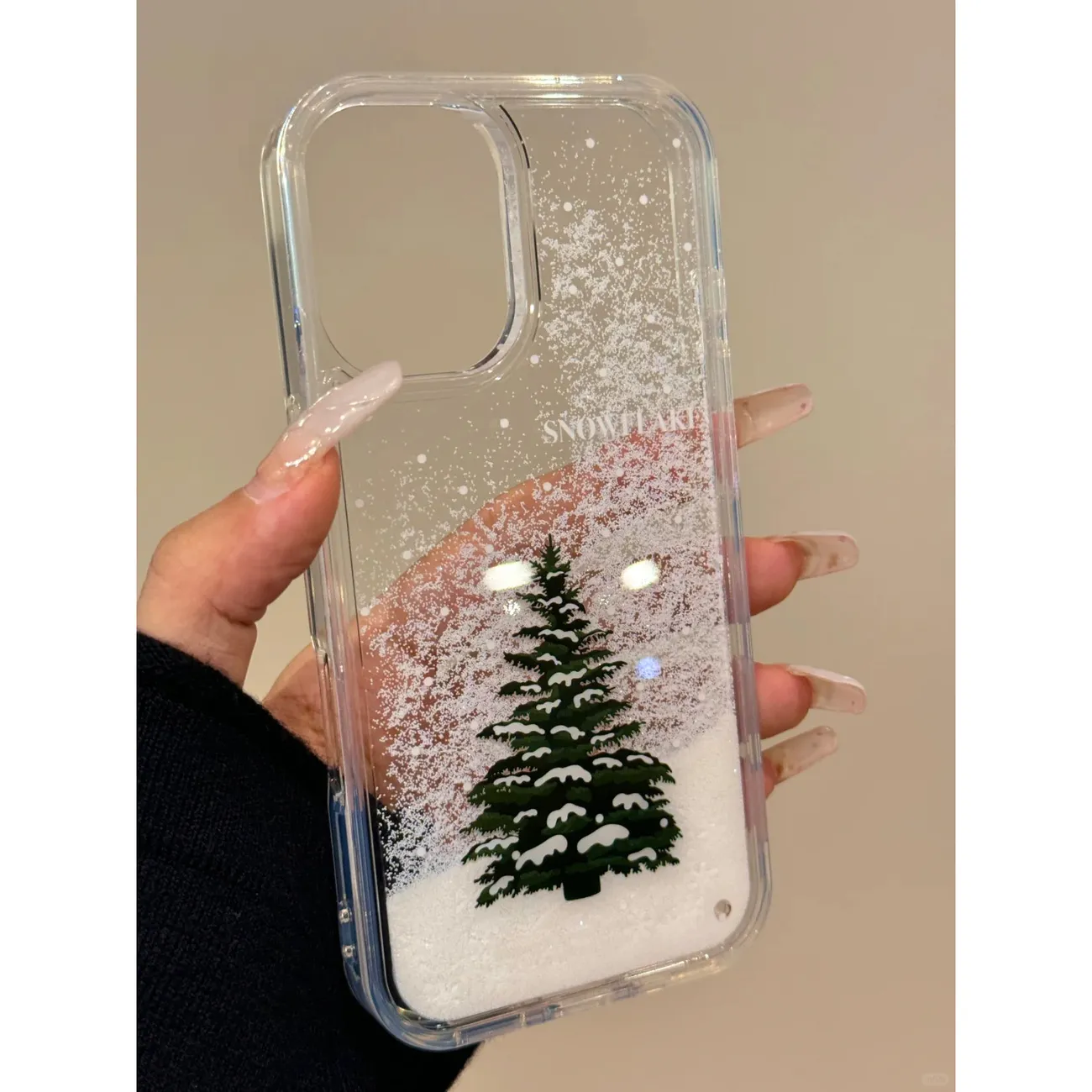 Christmas tree creative flow sand phone case