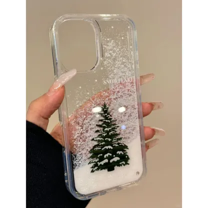Christmas tree creative flow sand phone case