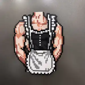 Funny Muscle Man Pixel Fridge Magnet