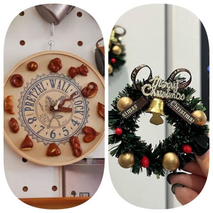 Christmas Holiday Clock with magnet charms