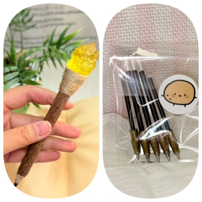 Aquamarin Handgefertigter Glückskristall-Stift