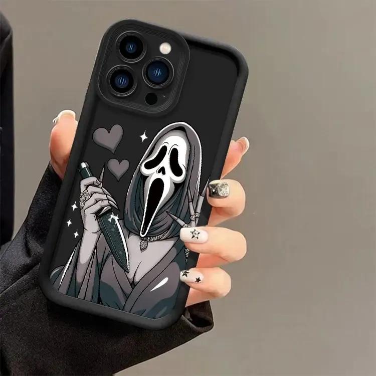 Halloween pink skull phone case