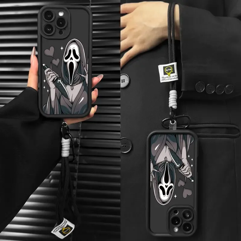 Halloween pink skull phone case