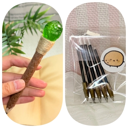 Aquamarin Handgefertigter Glückskristall-Stift