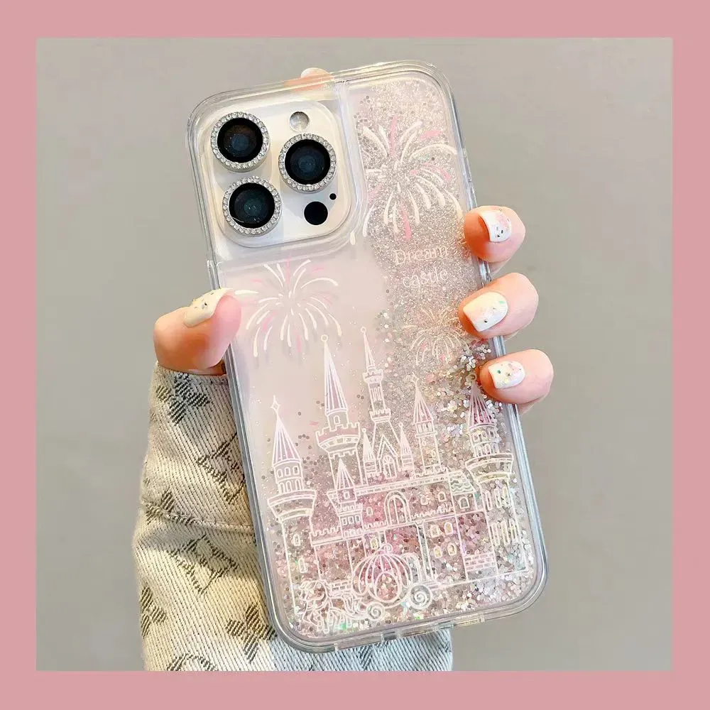 Disney Fireworks castle flowing sand phone case