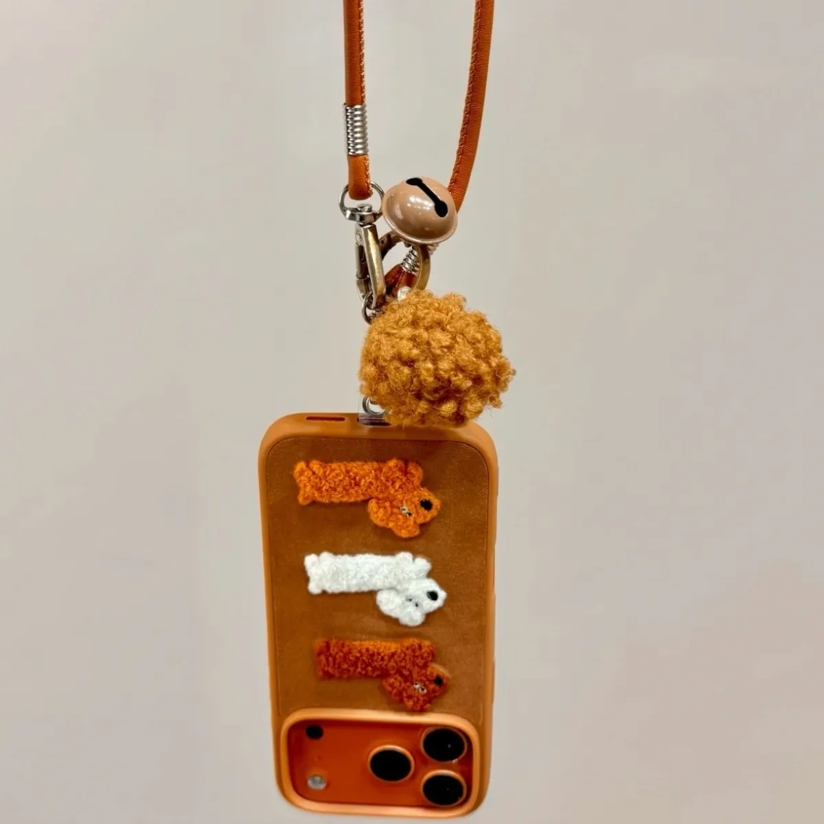 Cute plush embroidered dachshund phone case