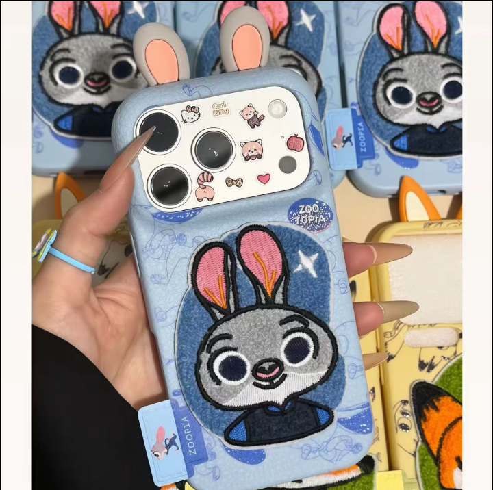 3D Cartoon Embroidered Collage Phone Case