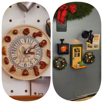 Christmas Holiday Clock with magnet charms