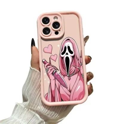 Halloween pink skull phone case