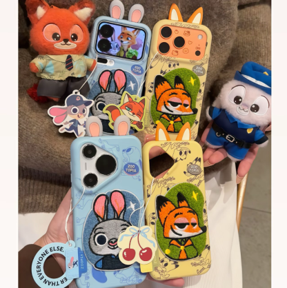 3D Cartoon Embroidered Collage Phone Case