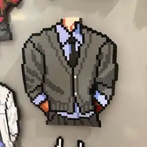 Funny Muscle Man Pixel Fridge Magnet