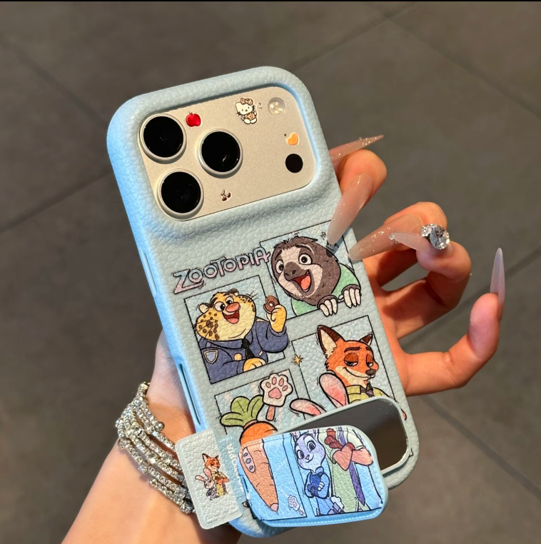 3D Leather Cartoon Phone Case