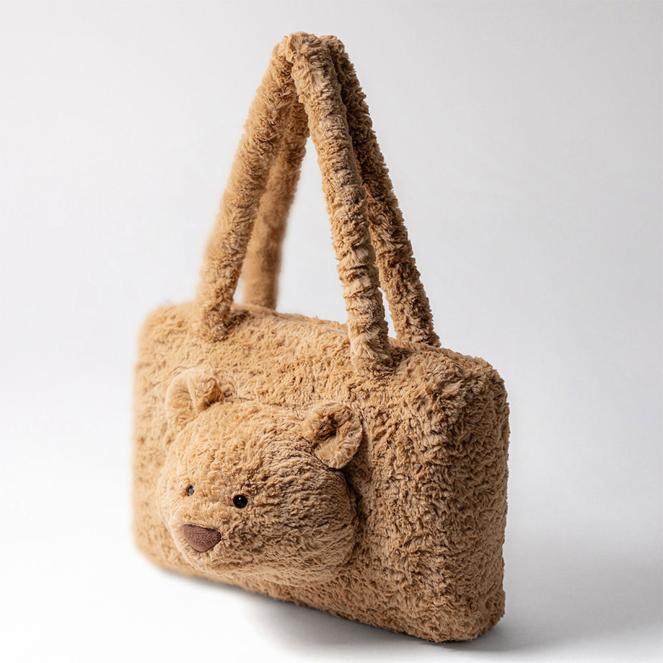 Brown Plush Bear Tote Bag
