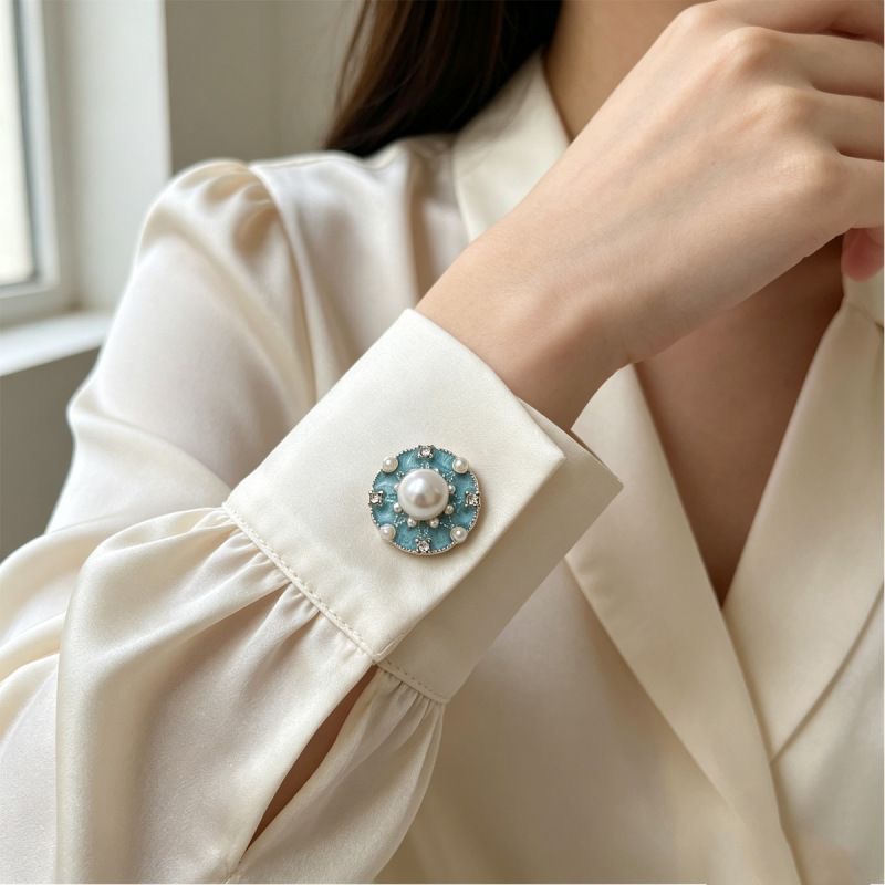 Vintage Enamel Rose Cufflinks
