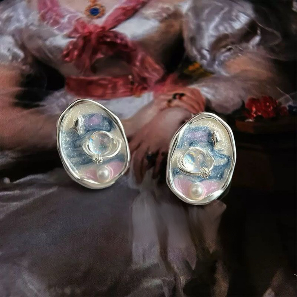 Vintage Enamel Rose Cufflinks