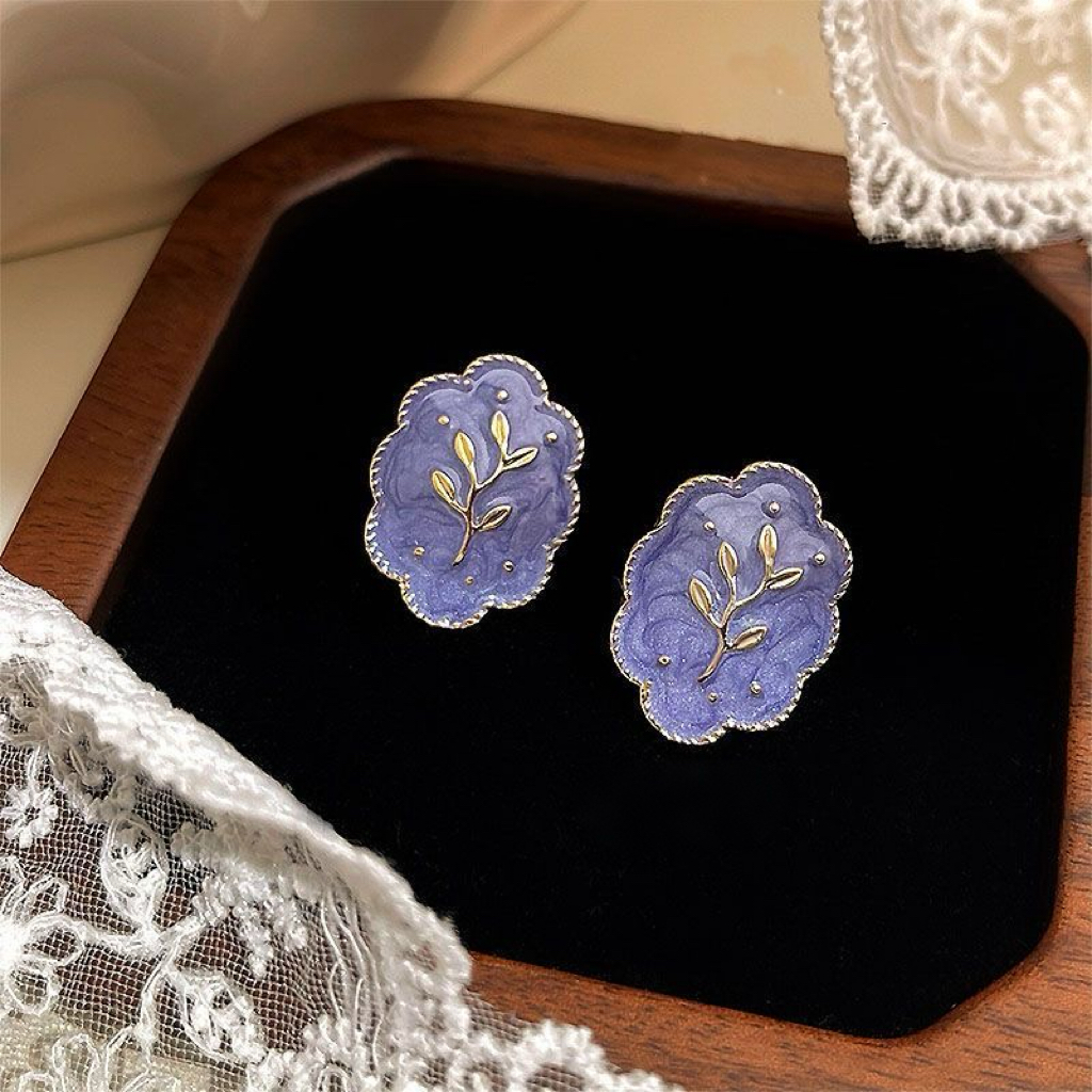 Vintage Enamel Rose Cufflinks