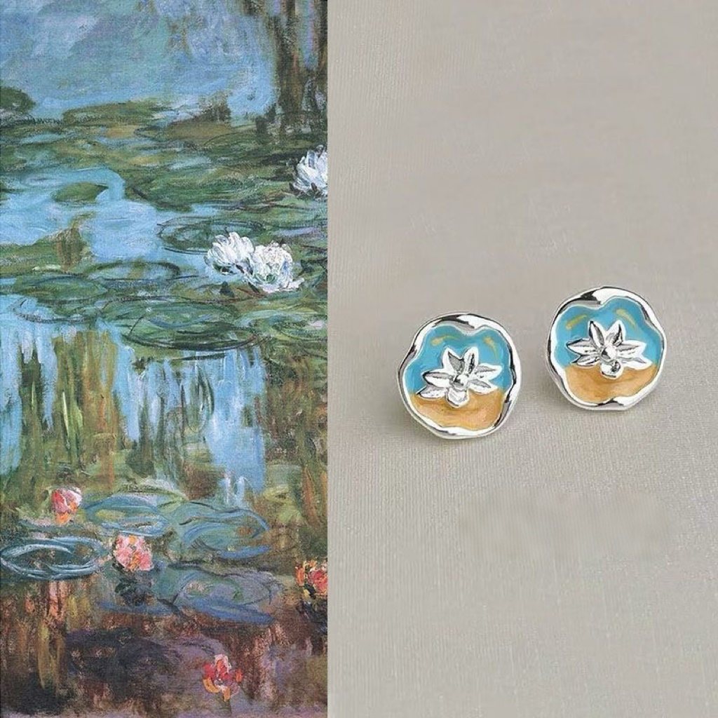 Vintage Enamel Rose Cufflinks