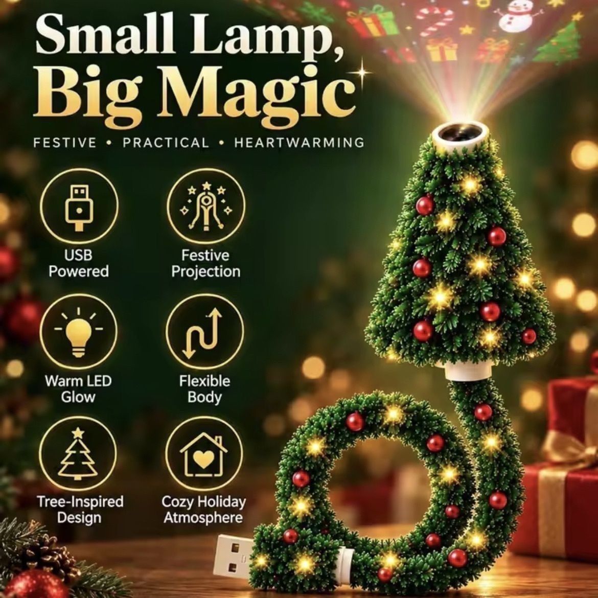 Plug-in Christmas Tree Projector Night Light