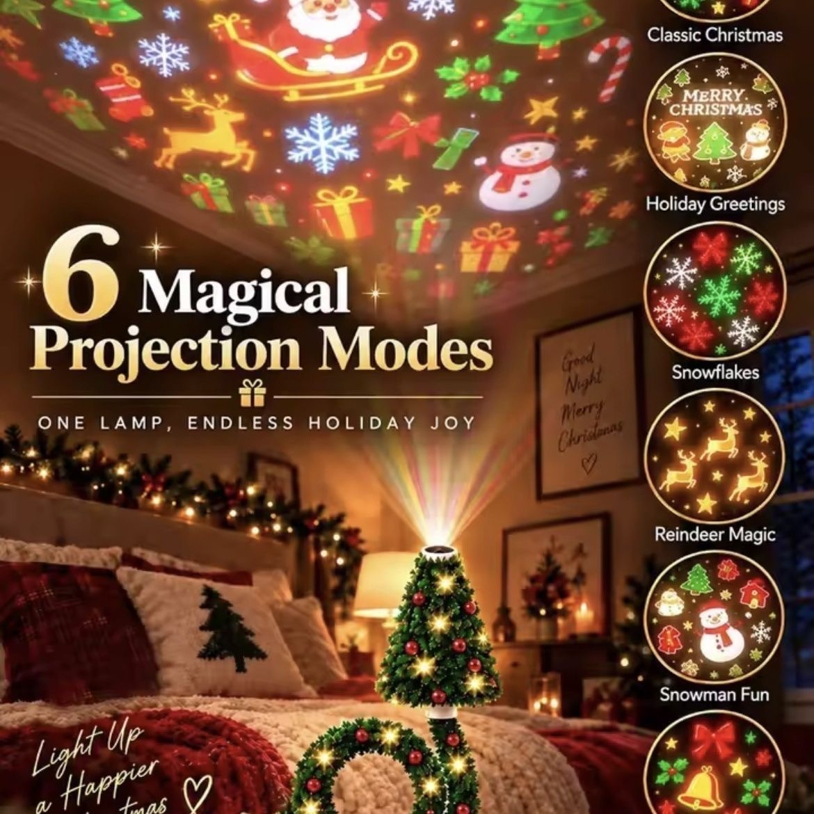 Plug-in Christmas Tree Projector Night Light