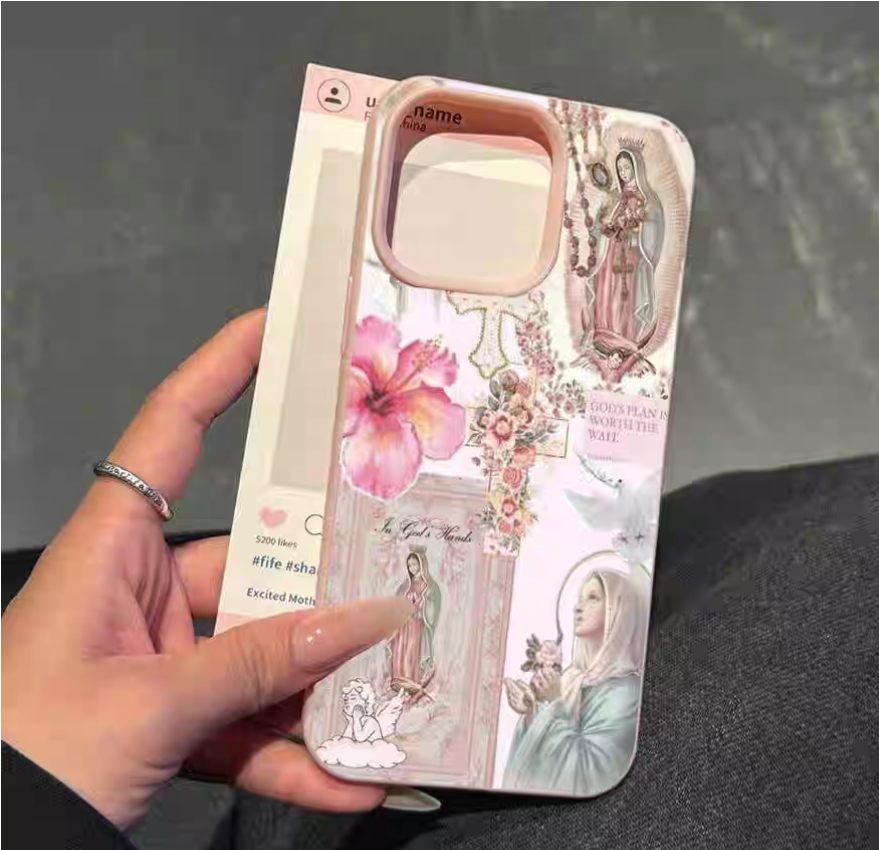 Flower girl faux leather phone case