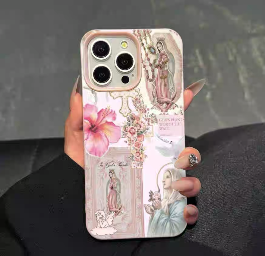 Flower girl faux leather phone case