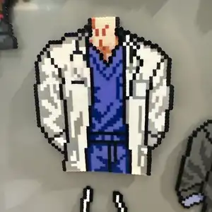 Funny Muscle Man Pixel Fridge Magnet
