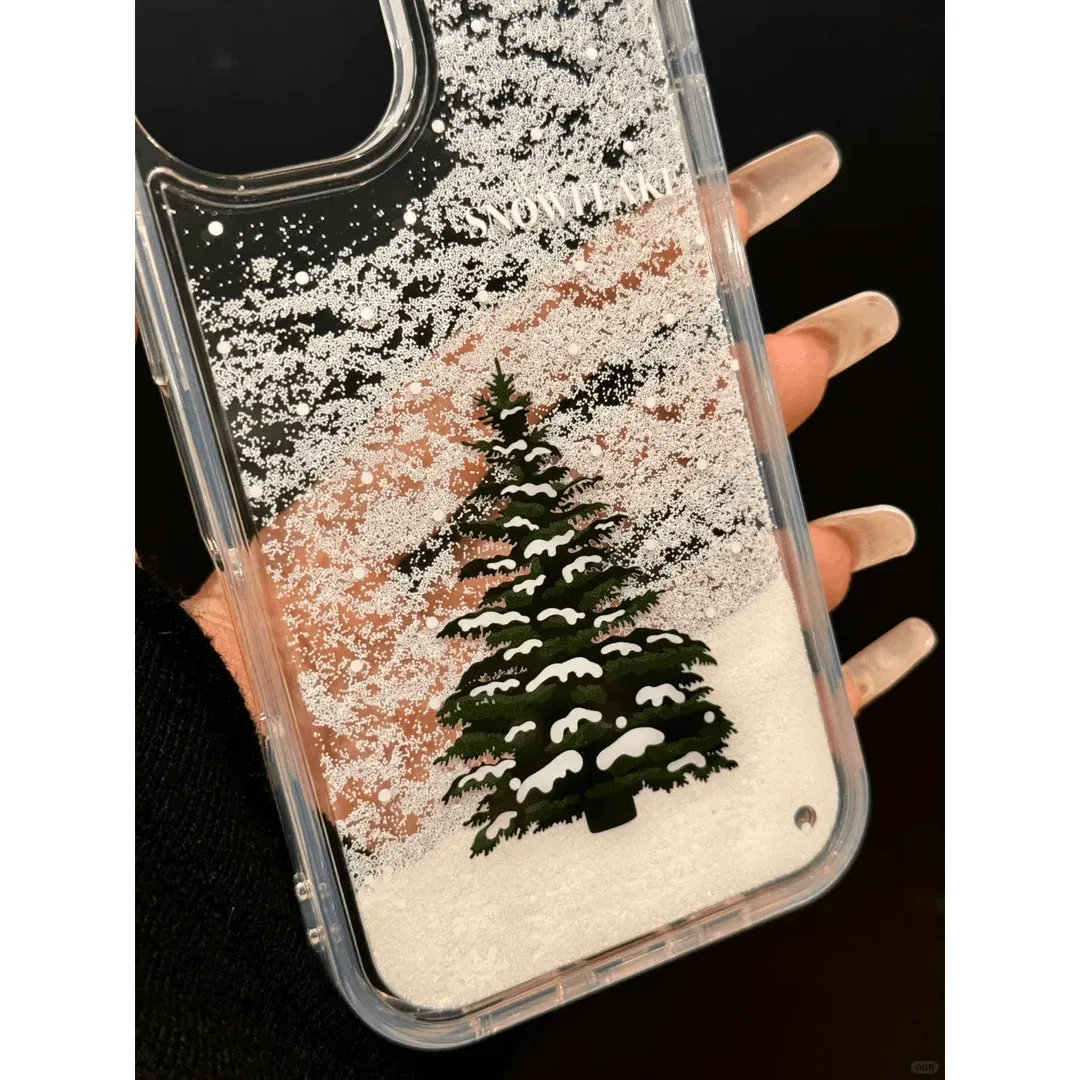 Christmas tree creative flow sand phone case