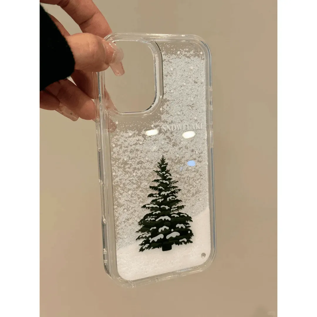 Christmas tree creative flow sand phone case