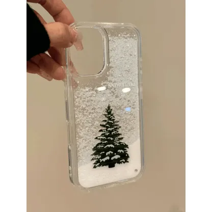 Christmas tree creative flow sand phone case
