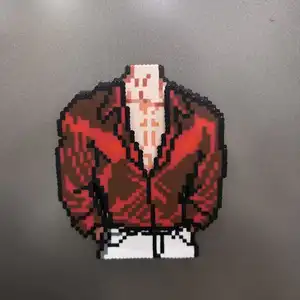 Funny Muscle Man Pixel Fridge Magnet