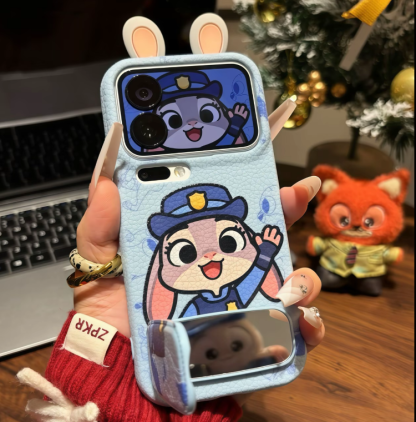 3D Leather Cartoon Ear Phone Case