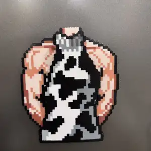 Funny Muscle Man Pixel Fridge Magnet