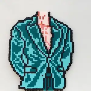 Funny Muscle Man Pixel Fridge Magnet