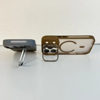 Metal lens bracket for Apple phone case; magnetic sandblasting simple