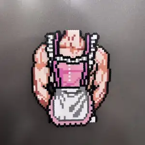 Funny Muscle Man Pixel Fridge Magnet