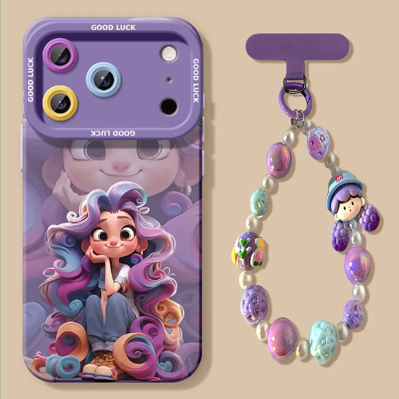 Purple-haired princess cartoon new phone case