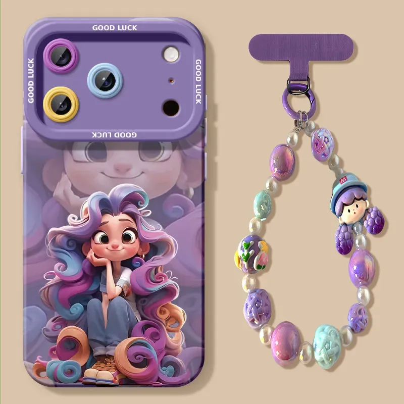 Purple-haired princess cartoon new phone case
