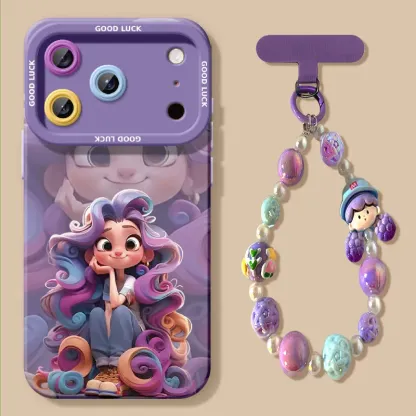 Purple-haired princess cartoon new phone case