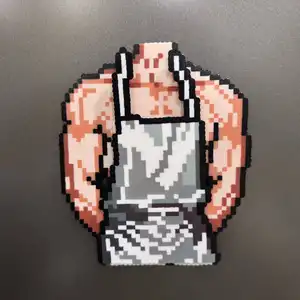 Funny Muscle Man Pixel Fridge Magnet