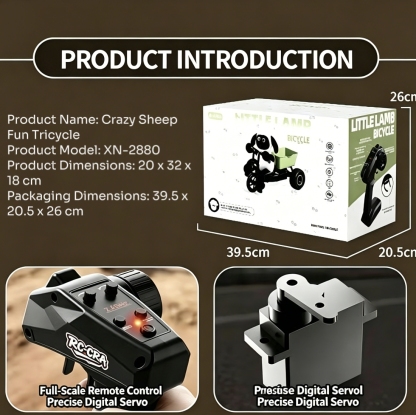 Crazy Sheep Fun Electric Remote-Control Tricycle