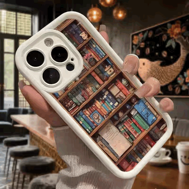 Vintage book shelf film phone case