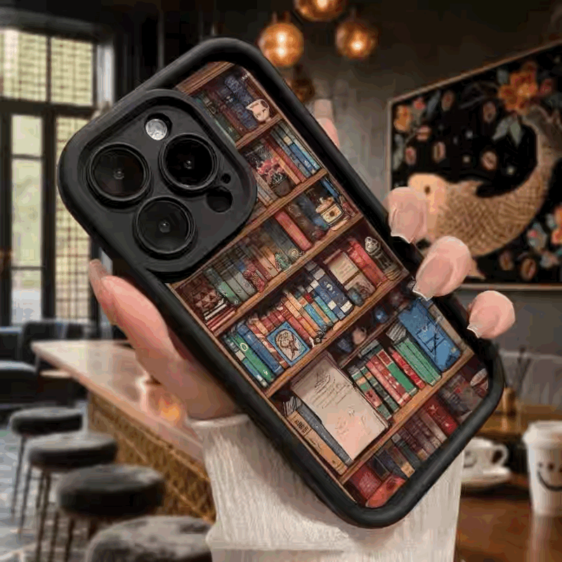 Vintage book shelf film phone case