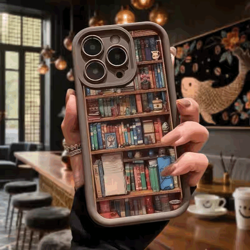 Vintage book shelf film phone case