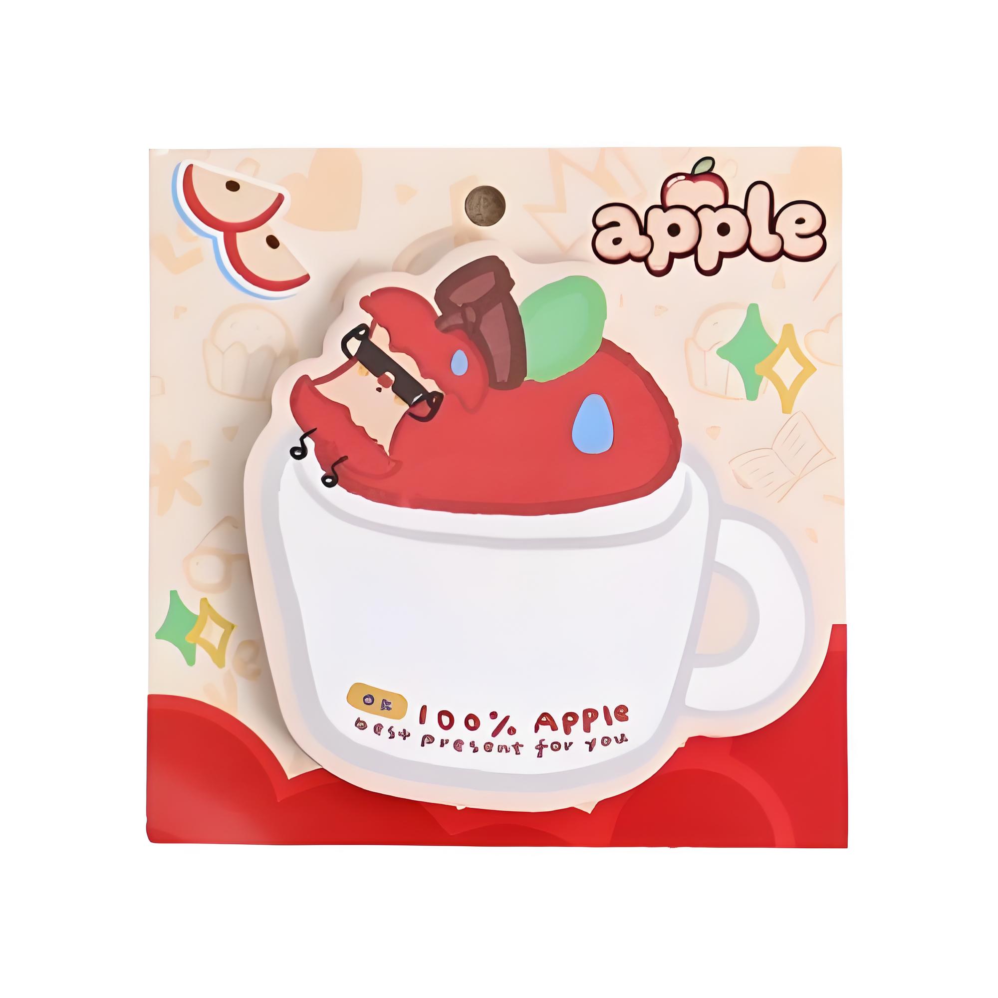Apple Duoduo Cute Sticky Notes - N-Time Adhesive for Office
