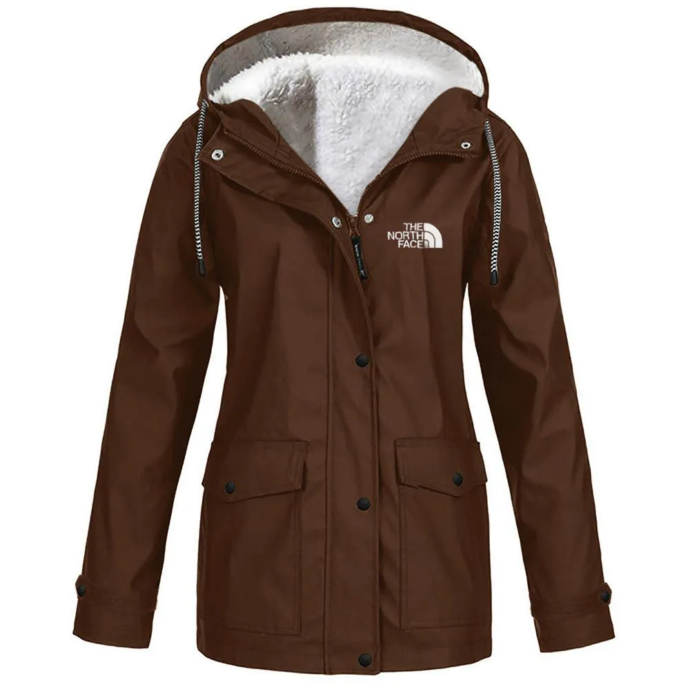 Women's fleece windproof hooded jacket